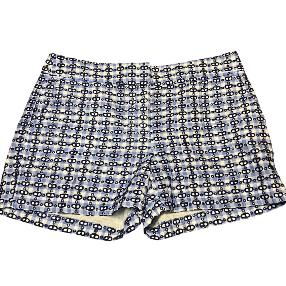 Vineyard Vines Women's Blue Gingham Eyelet Shorts Size 8
